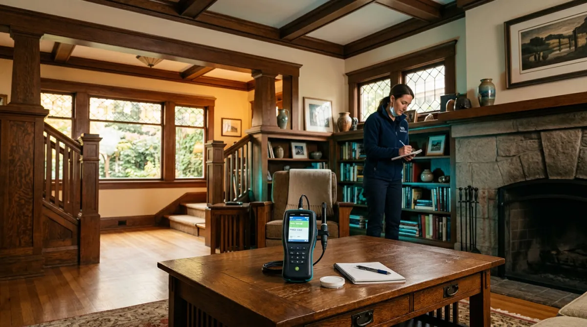Historic established craftsman residential home with classic architectural construction