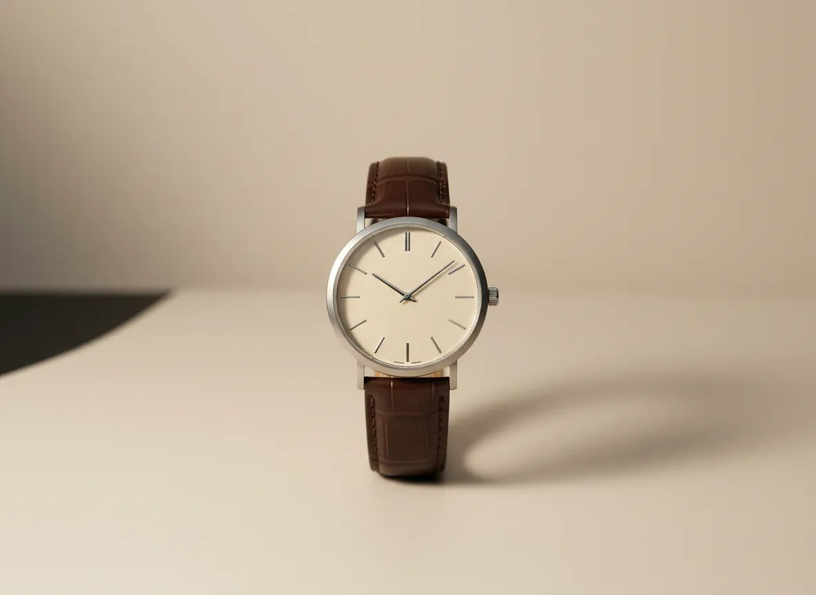 Reloj clásico de vestir con correa de cuero