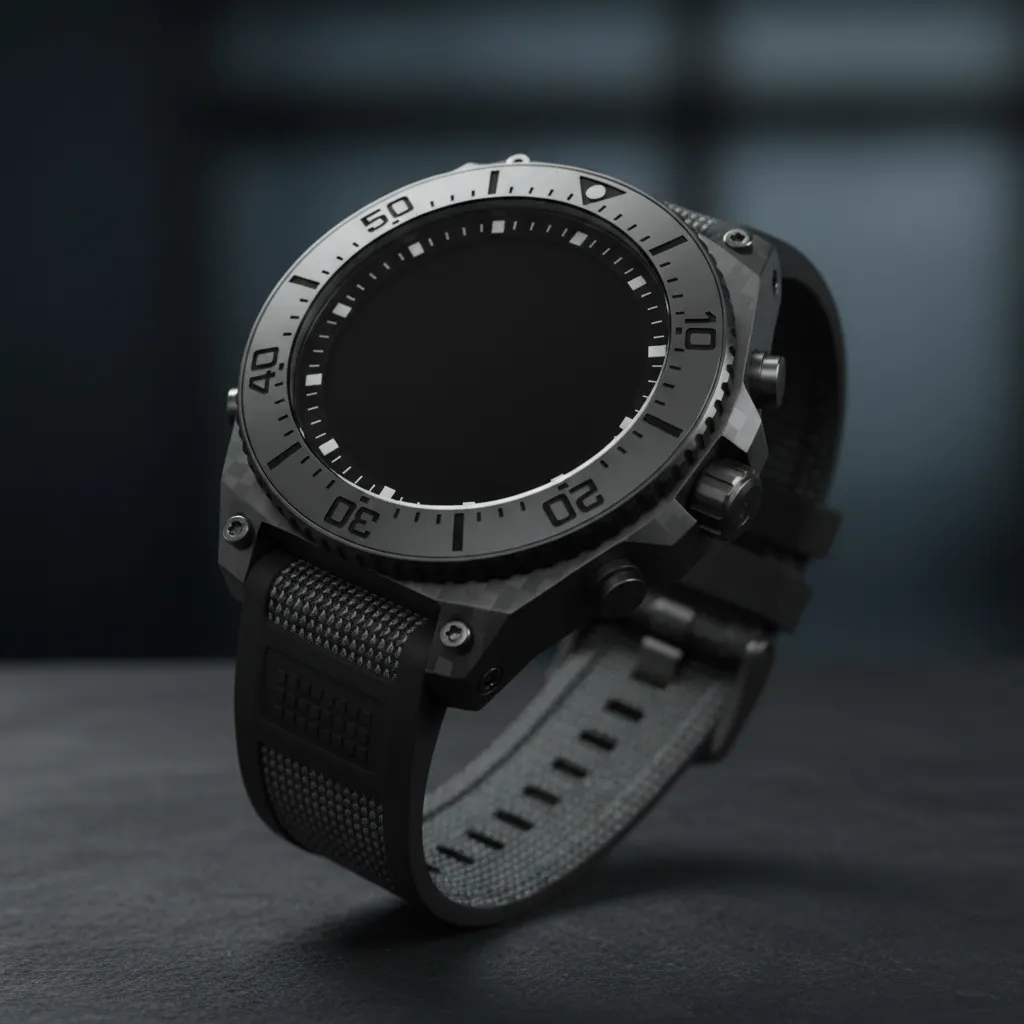 Reloj deportivo sobre fondo oscuro