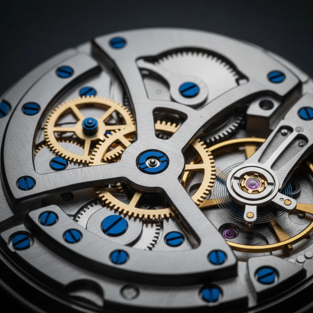 Detalle de mecanismo de reloj automático