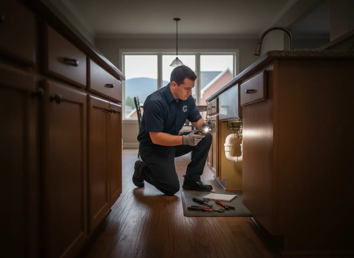 Plumbing expert inspecting residential infrastructure in Chattanooga area