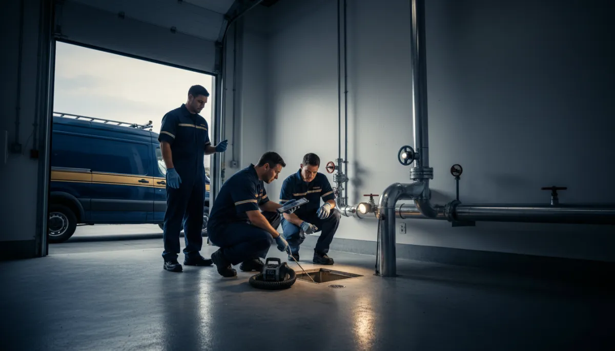 Commercial plumbing operation minimizing business downtime