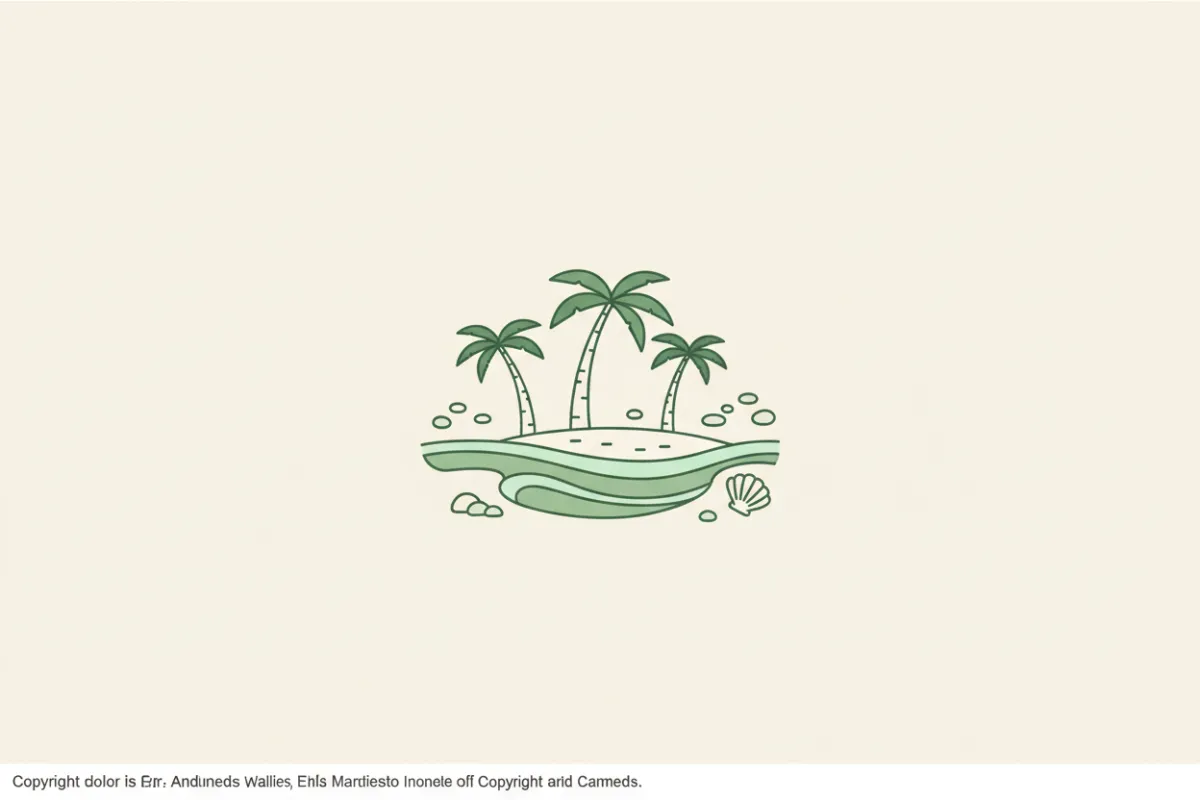 Decorative shoreline illustration in muted green