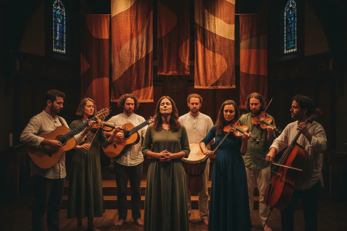 Worship and Arts team leading Sunday service