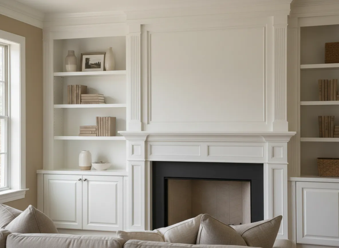 Custom carpentry built-in shelving