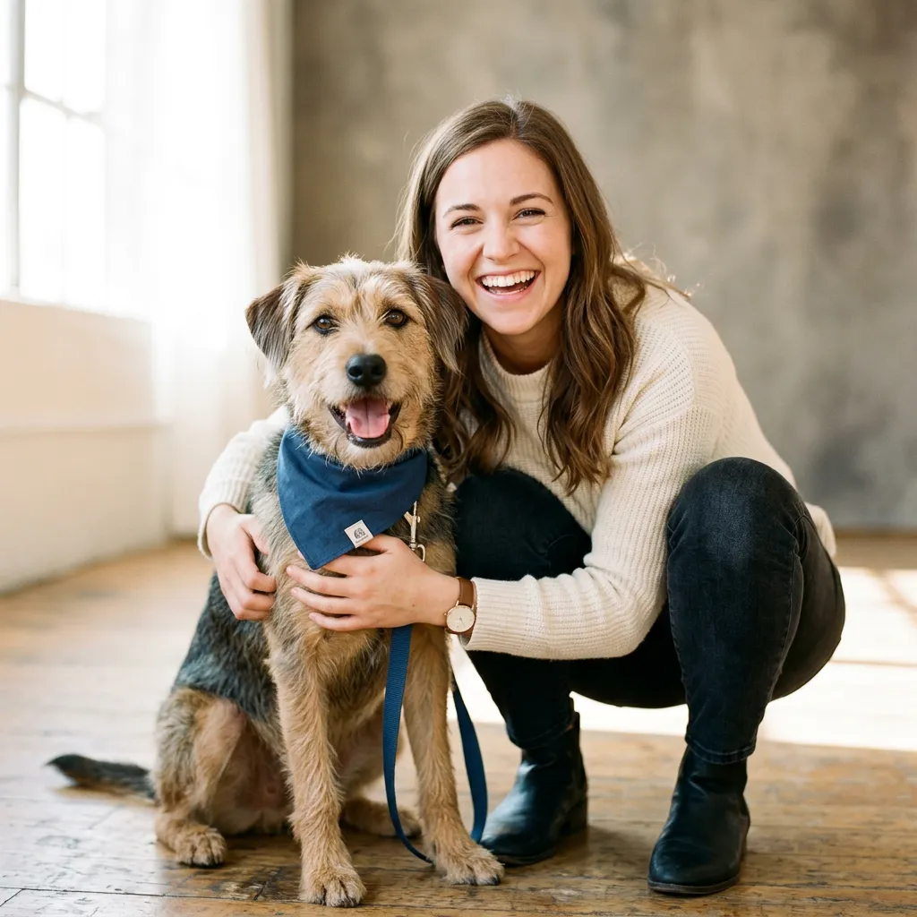 Elena and her rescue pup Luna