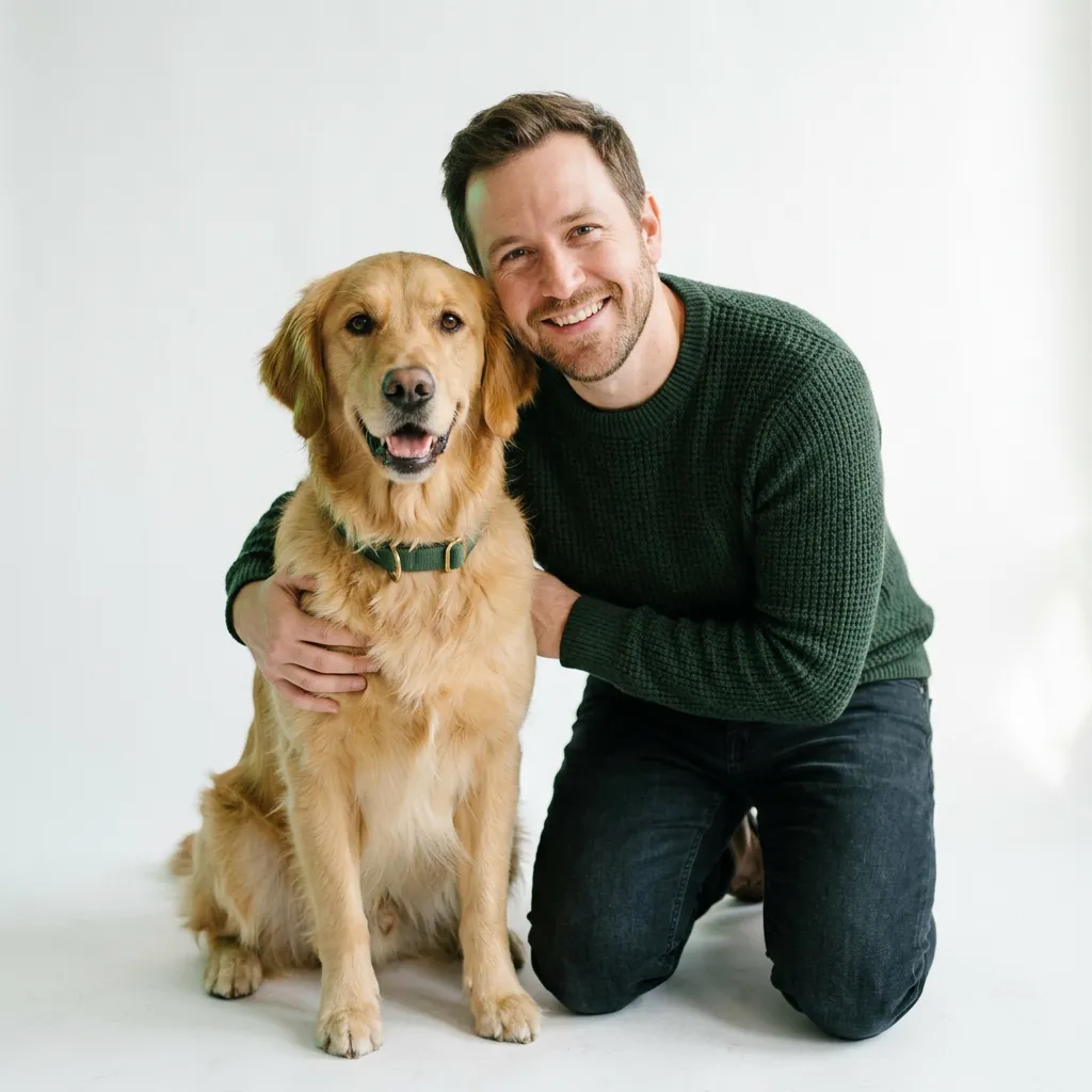 Marcus and his Golden Retriever Buster