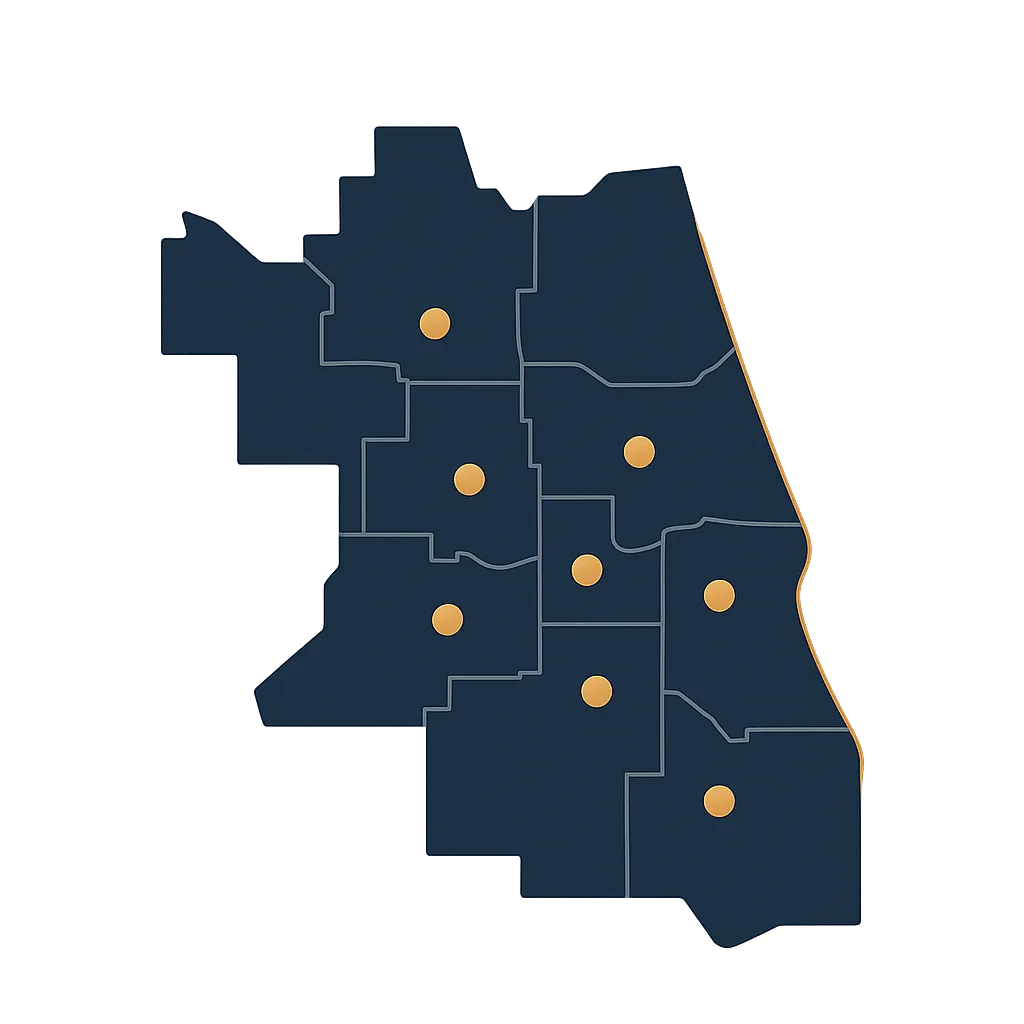 Titan Roofing regional coverage and local service area map