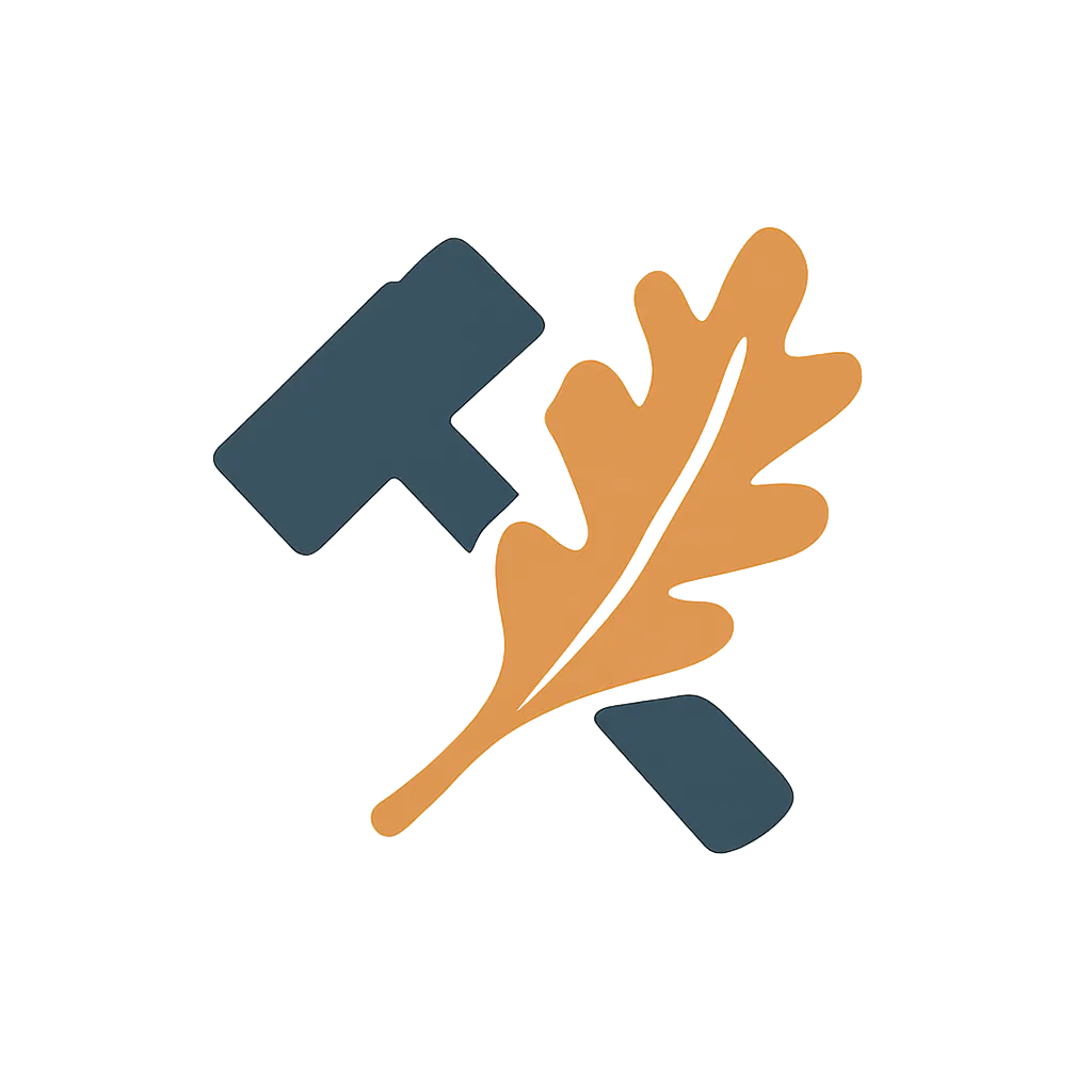 Iron & Oak Barbershop Logo