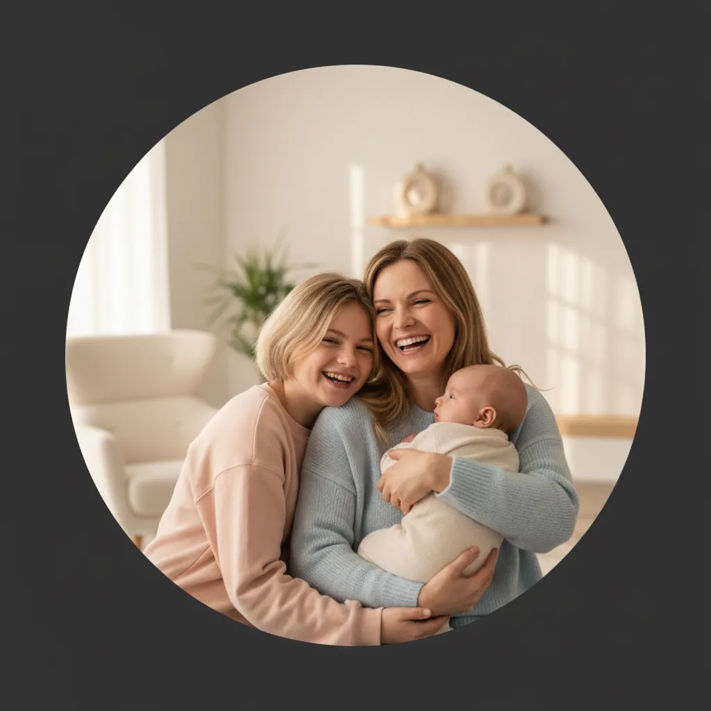 Smiling mom testimonial portrait