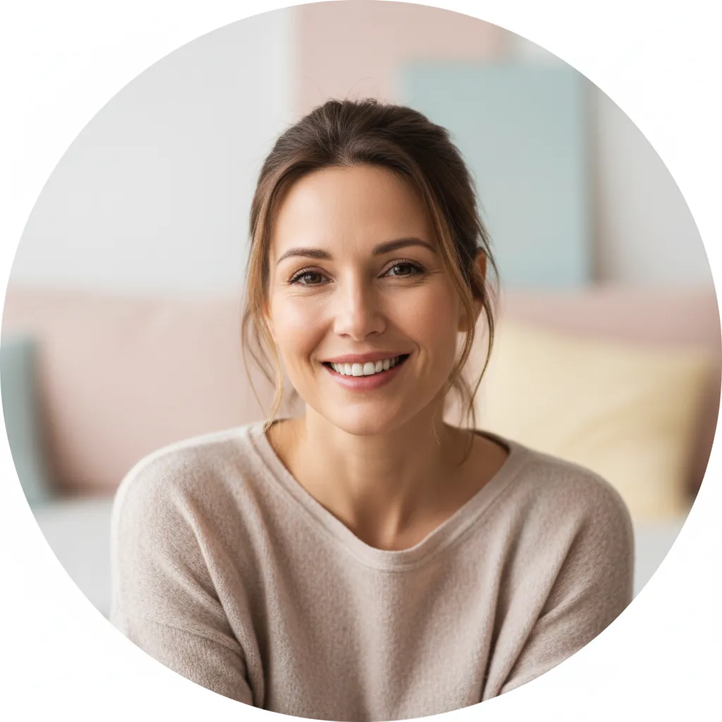 Smiling mom testimonial portrait