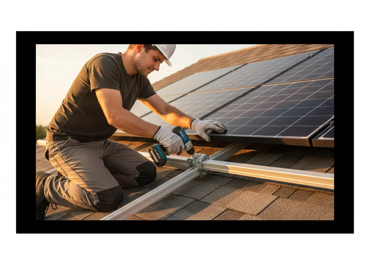 Solar installation close-up