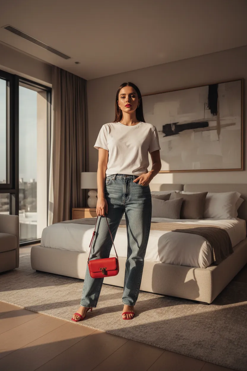 Clienta de Andre Jeans luciendo un look de fin de semana