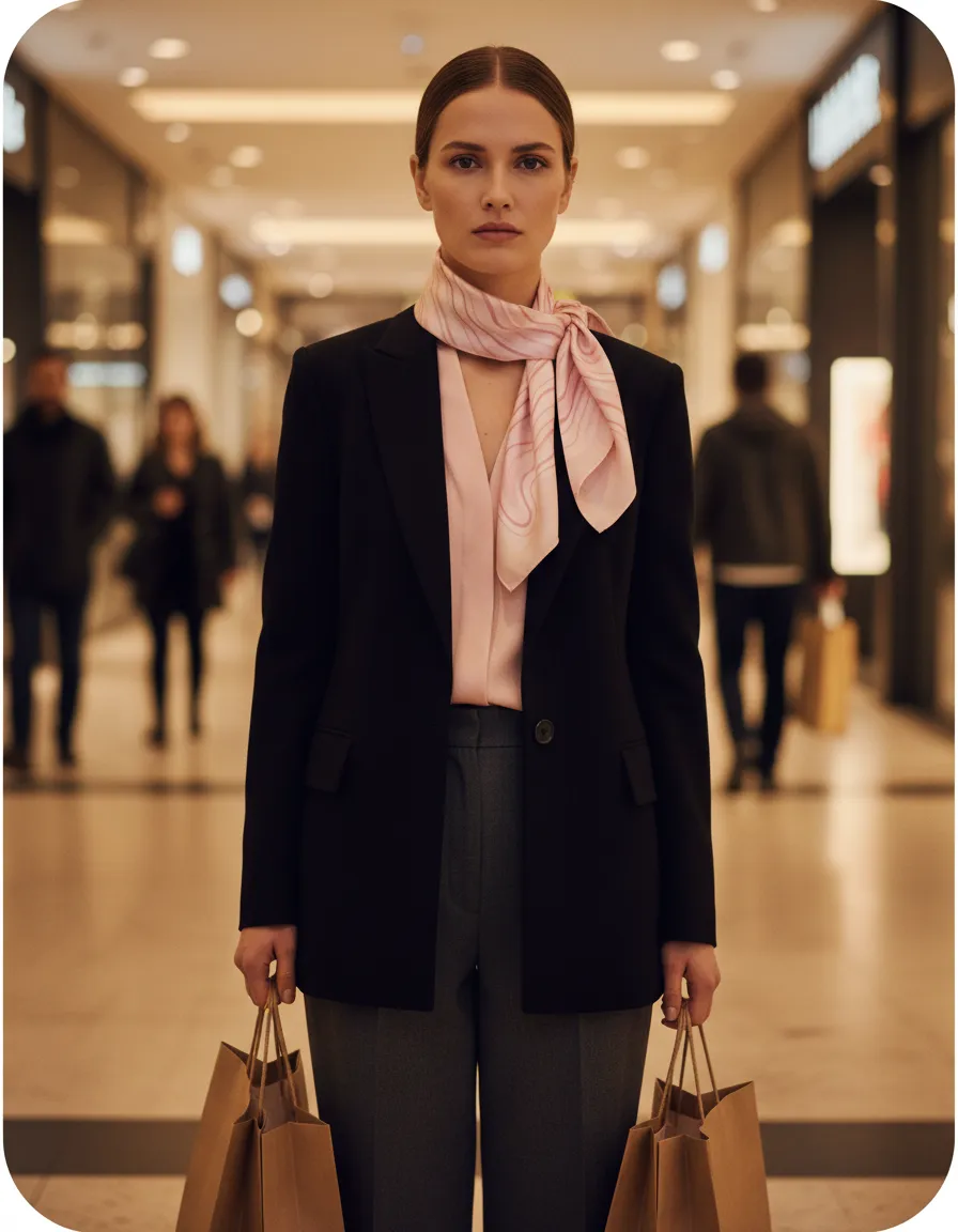 Mujer frustrada al ir de compras