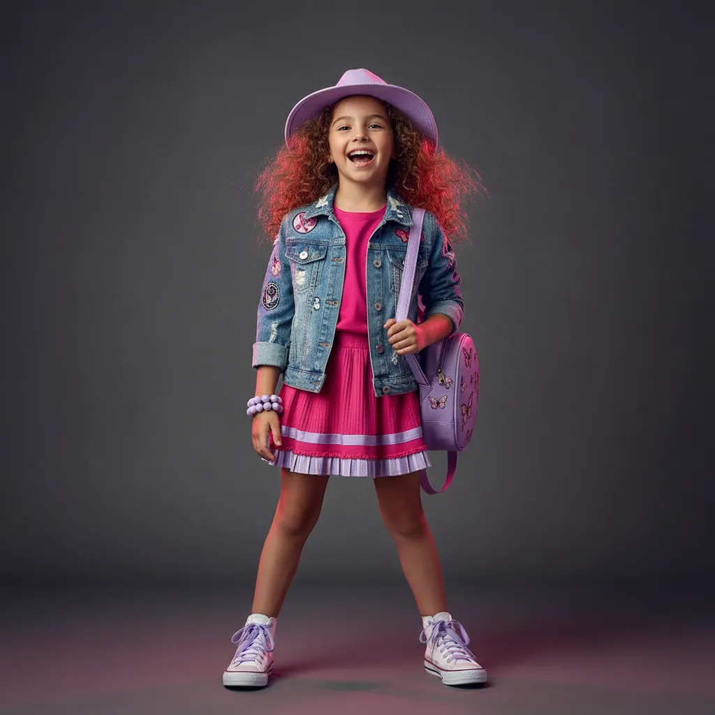 Chica feliz luciendo Neo Ambar Kids