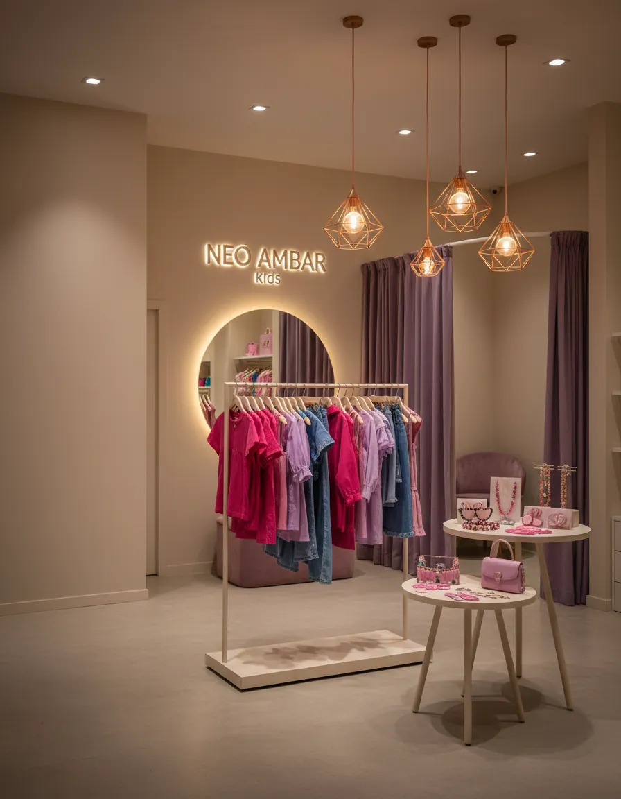 Tienda vibrante de Neo Ambar Kids en CC Plaza, Caracas