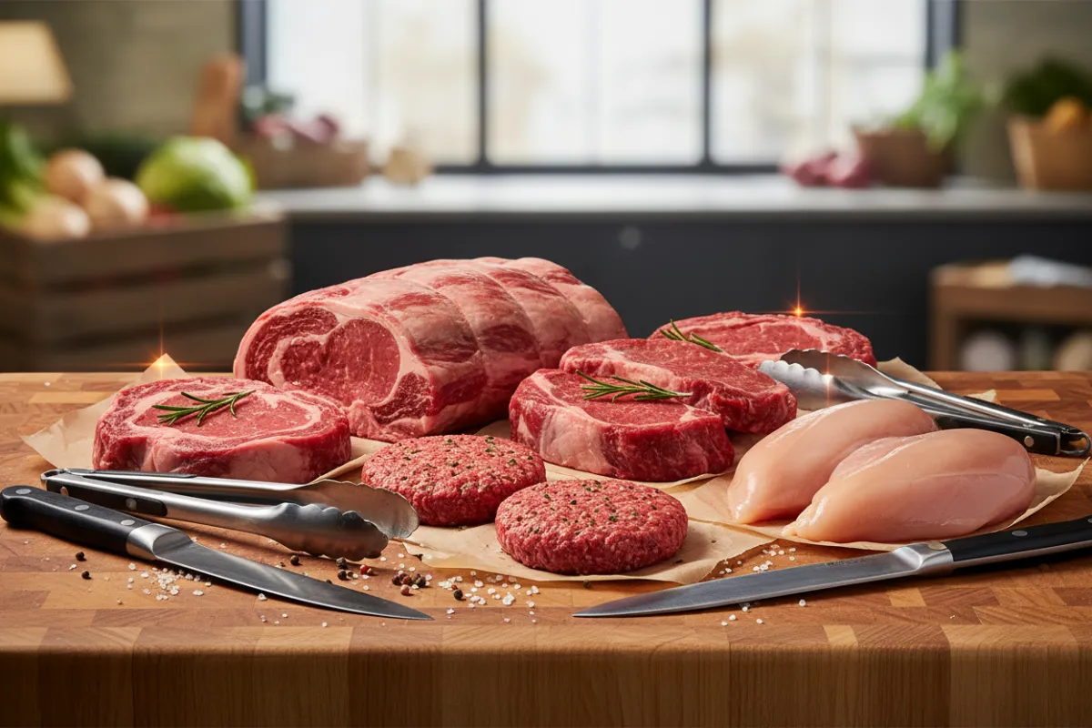 Cortes de carne frescos para la familia