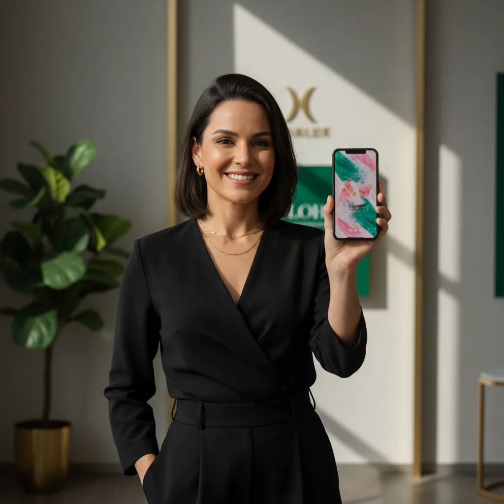 Retrato de mujer revendedora organizando pedidos