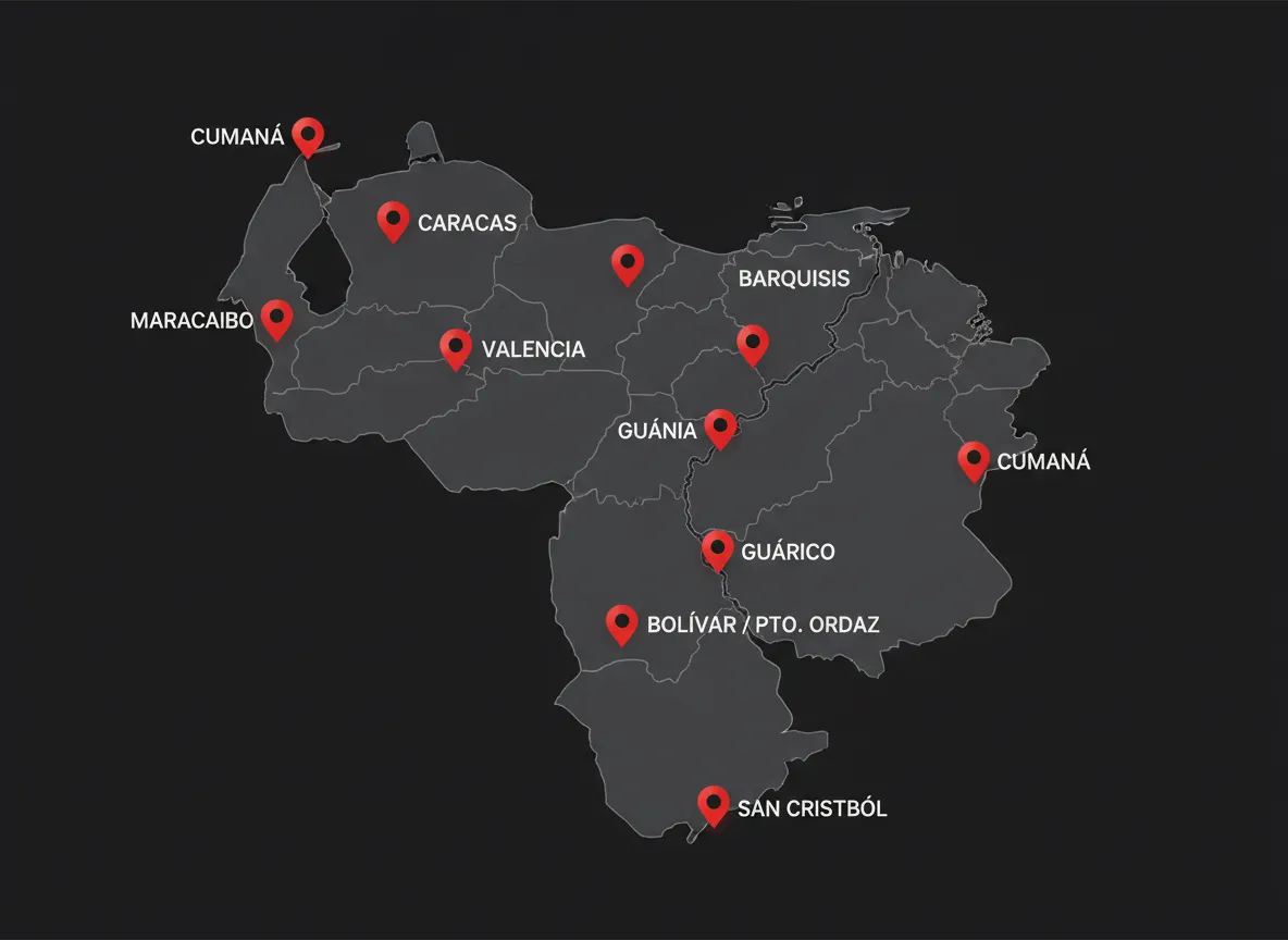 Mapa simple de Venezuela estilo flat outline