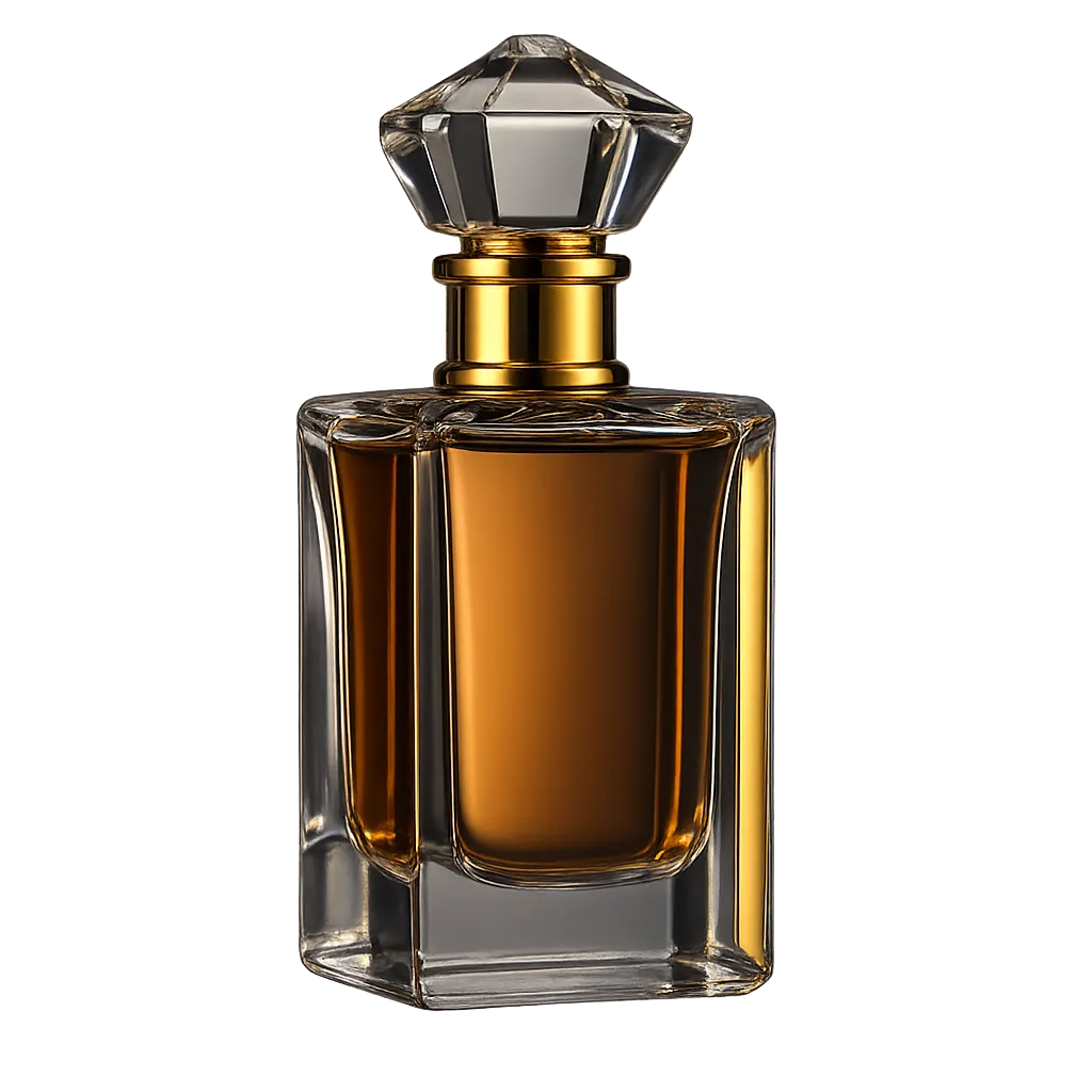 Stunning luxury perfume bottle in vibrant colors
