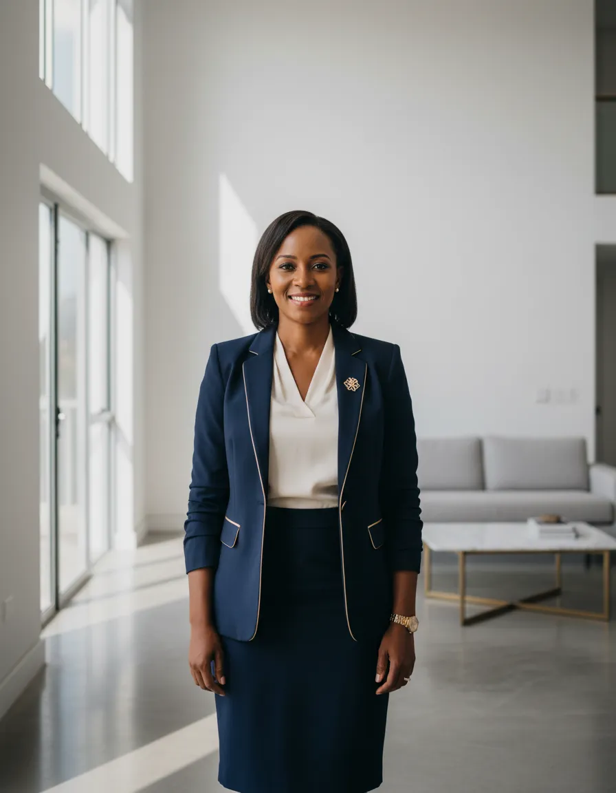 Confident female real estate professional