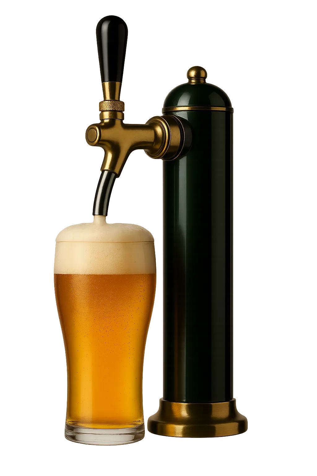 A glass of fresh draught beer