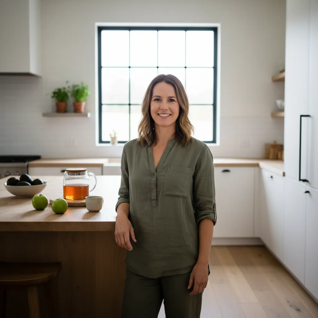 Coach from Thesis Wellness smiling in a kitchen