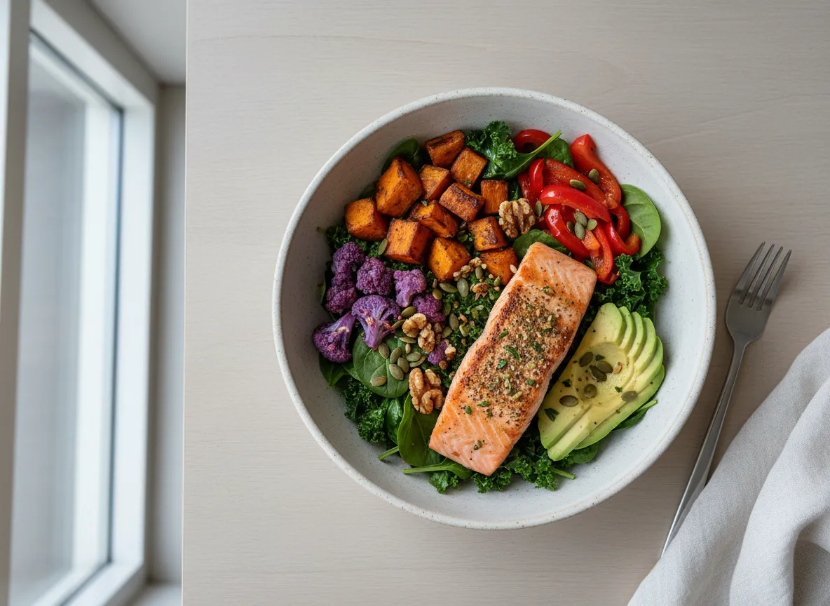 Healthy balanced meal for sustainable weight loss