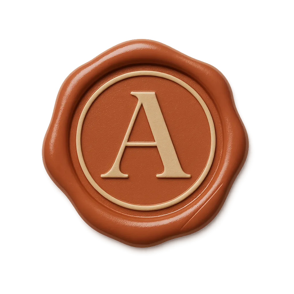 Sand-toned luxury wax seal insignia representing the Adelaide Salon Systems reset cohort