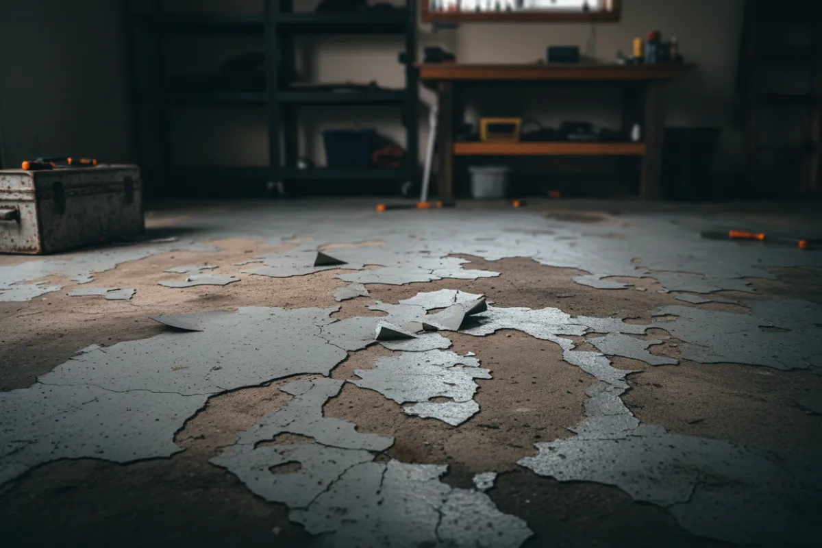 Peeling DIY paint on garage floor