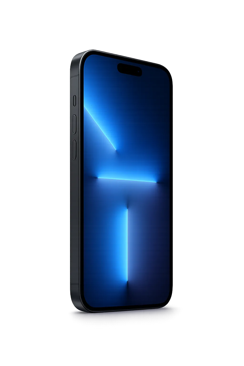 Sleek smartphone cutout displaying Desk Pilot live voice AI transcription and appointment booking