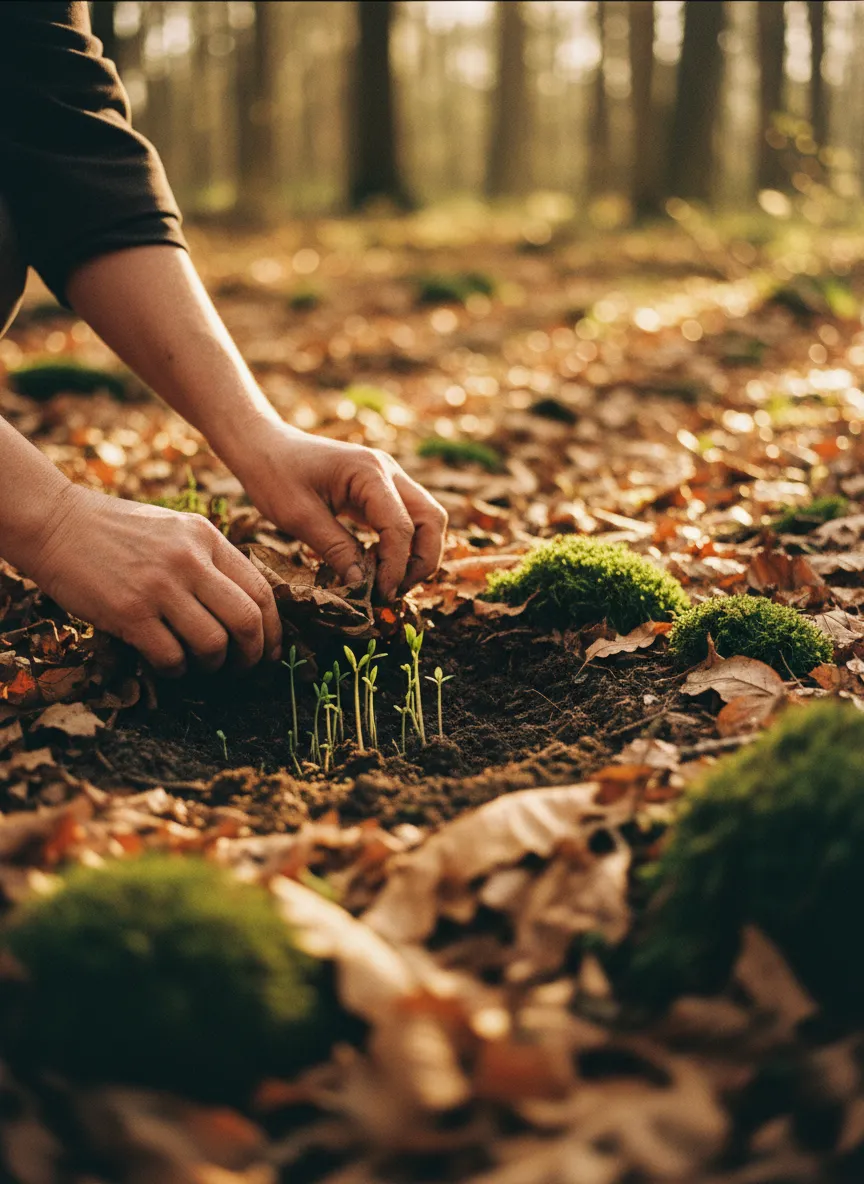 Soft vintage botanical landscape representing the unearthing phase