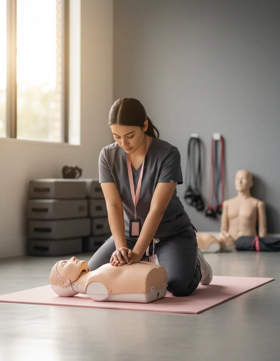 Professional CPR instructor teaching