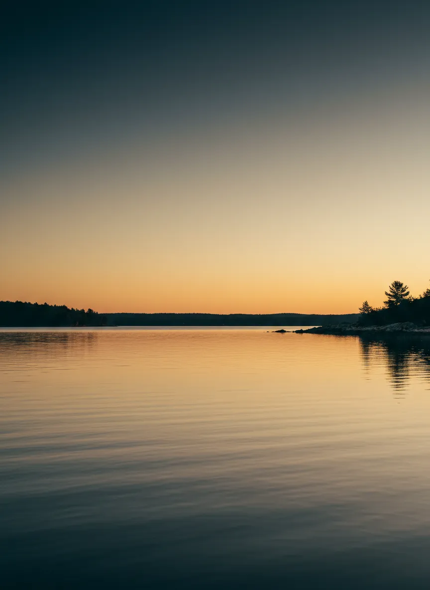 A peaceful, steady view of calm waters reflecting the grounded nature of the Anchored Soul Method