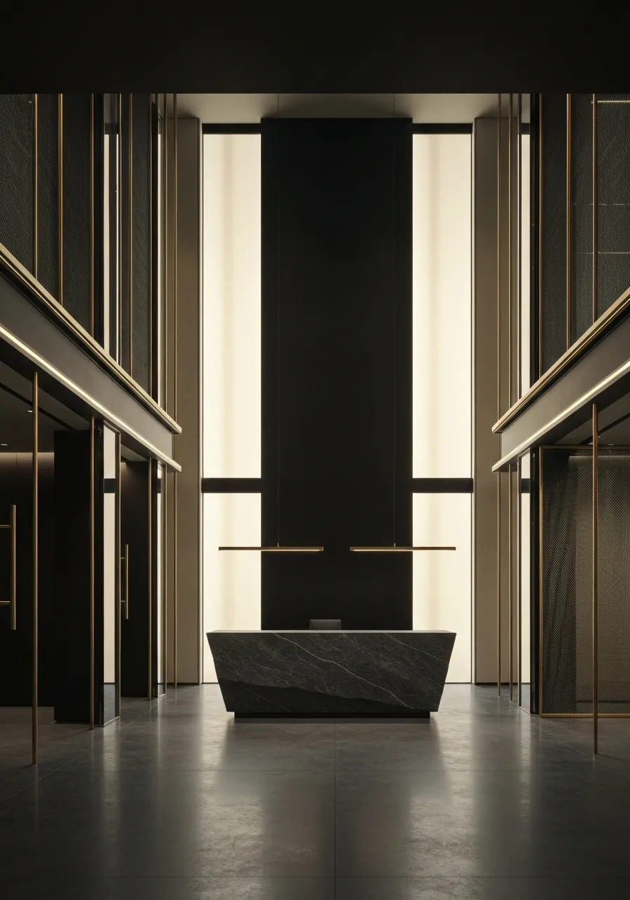 Architectural setting reflecting corporate governance precision