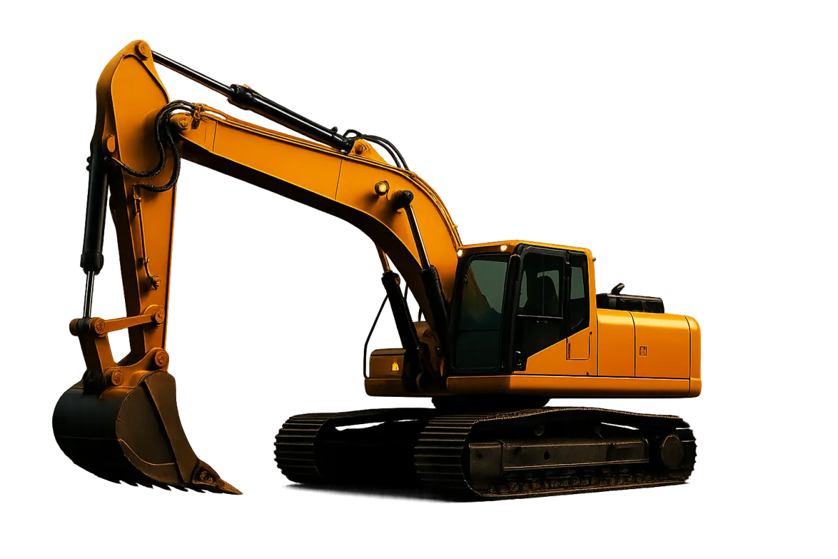 Heavy hydraulic tracked excavator equipped for industrial excavation