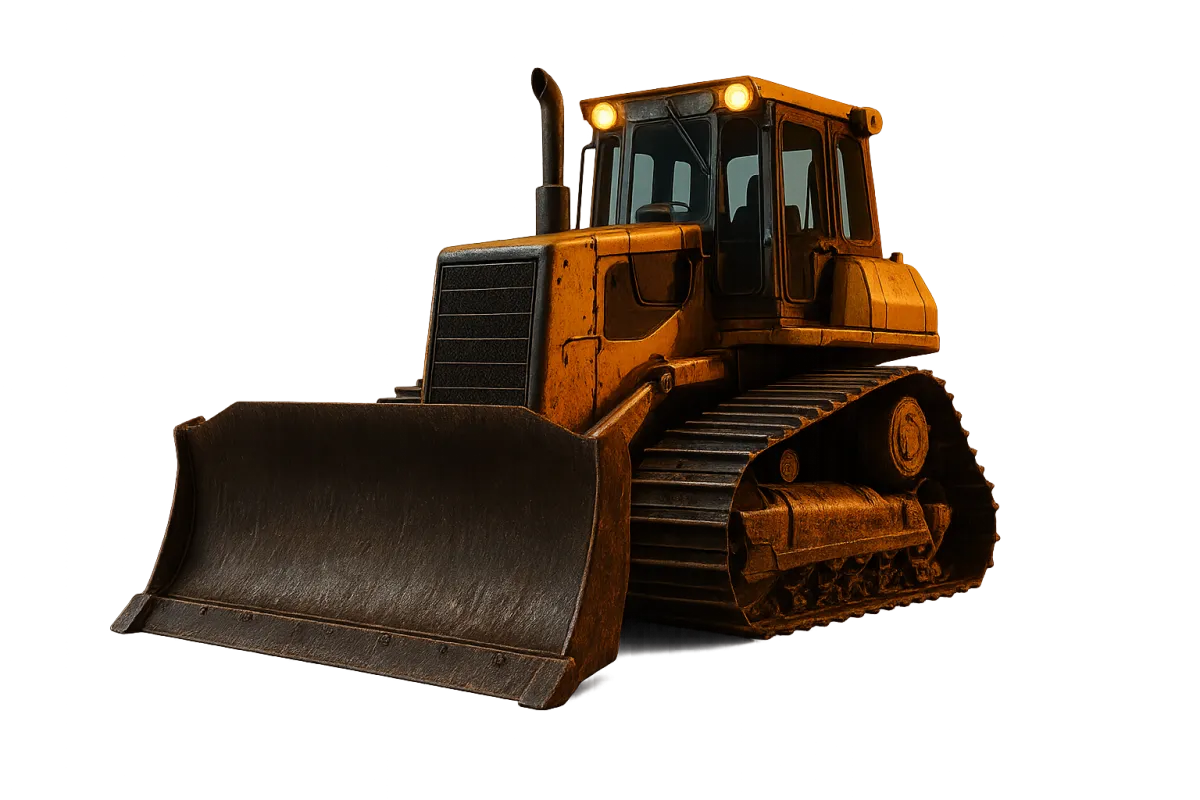 Industrial crawler bulldozer configured with high-capacity semi-universal blade