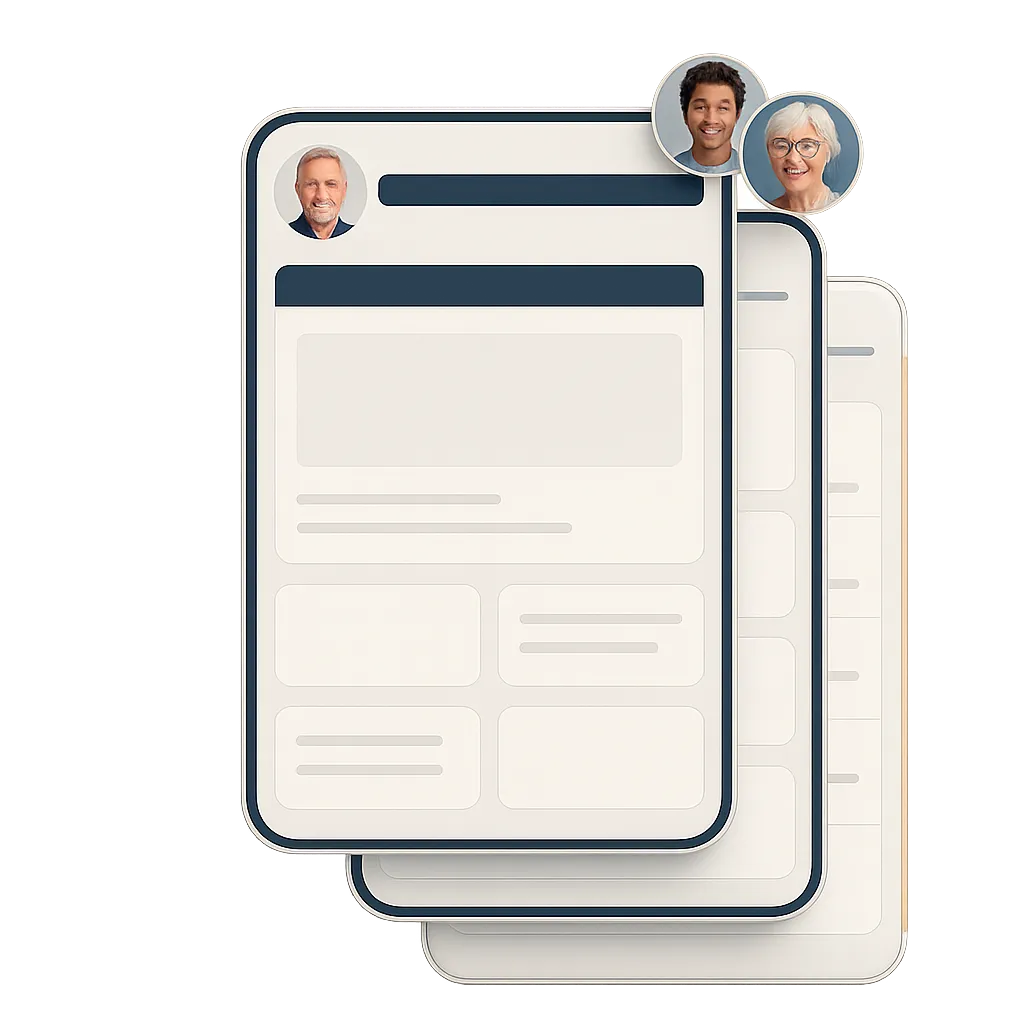 SafeNest Advisor premium app mockup showing family collaboration on a dashboard