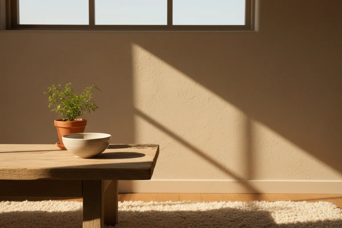 Calm interior with light