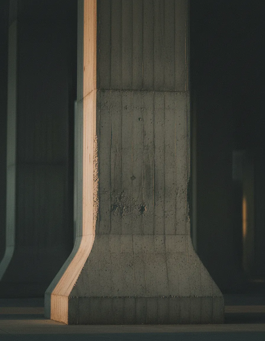 Desaturated high-grain photography depicting stability and structural support