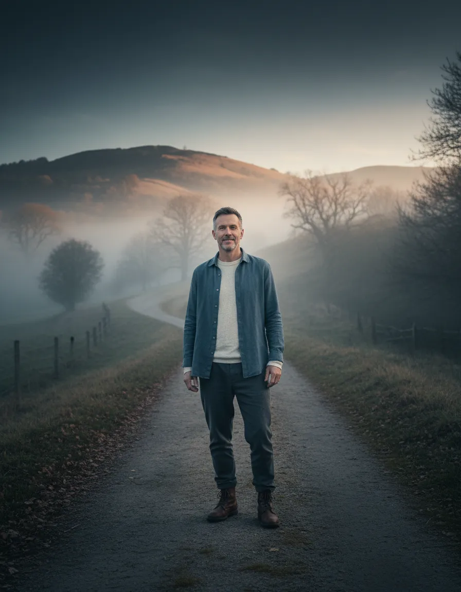 A portrait representing James's story of finding rest from striving