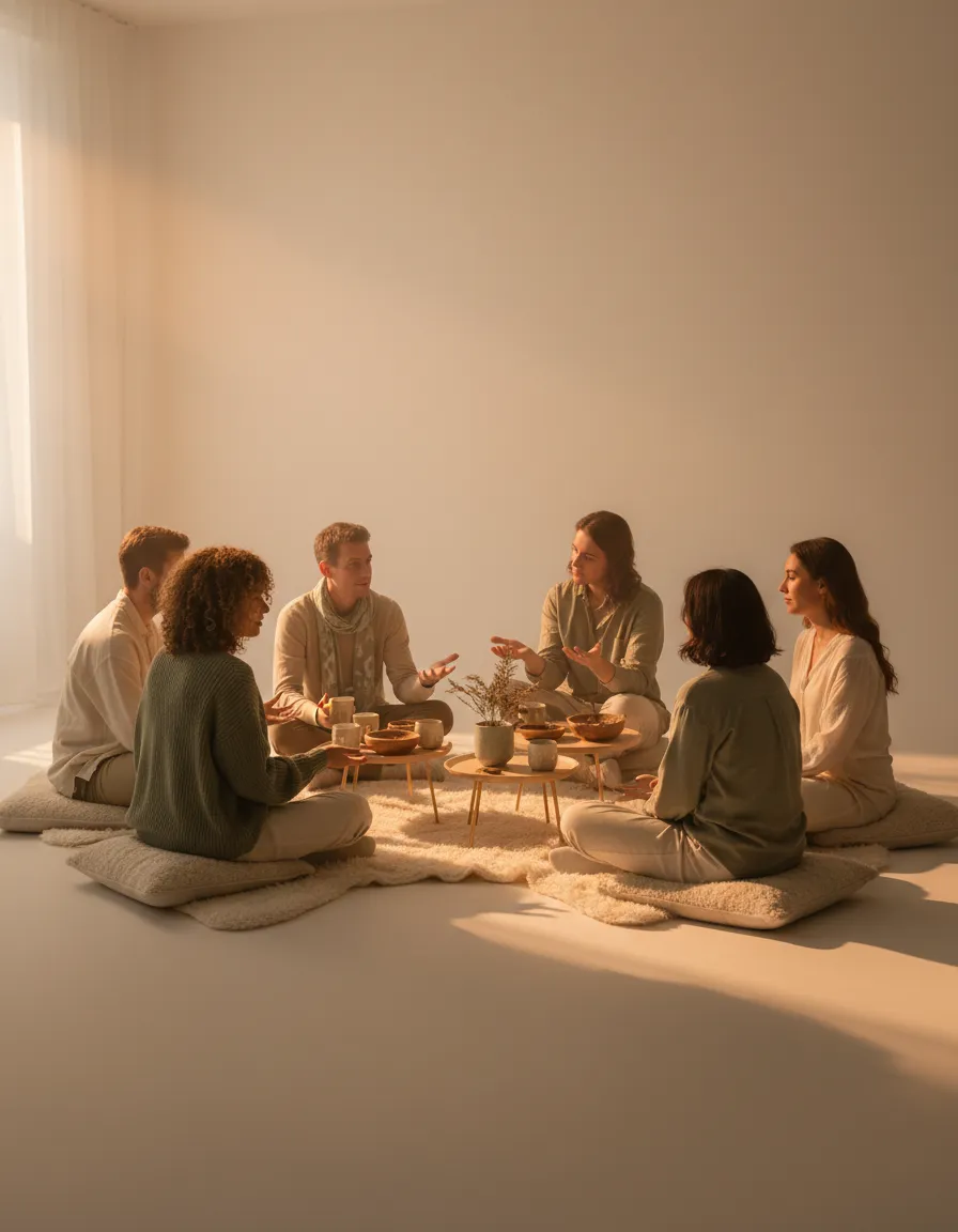 A diverse team working together with shared action and Spirit-led discernment