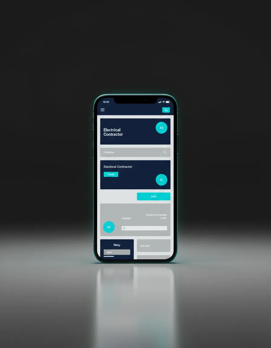 Professional electrical site with cyan highlights
