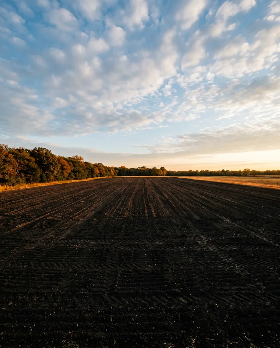 Cleared and graded Kansas acreage property prepared by All Seasons Excavating and Landscape