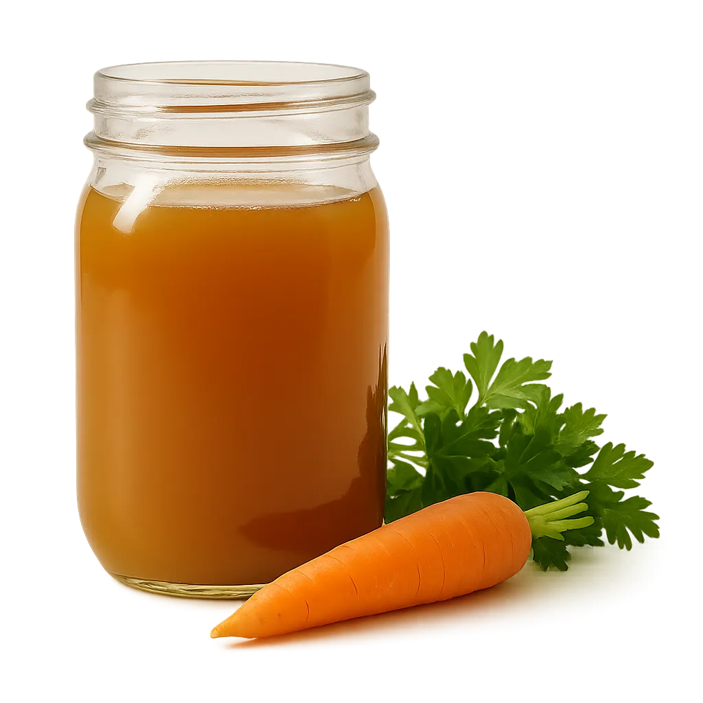 A pristine glass mason jar filled with rich, golden bone broth