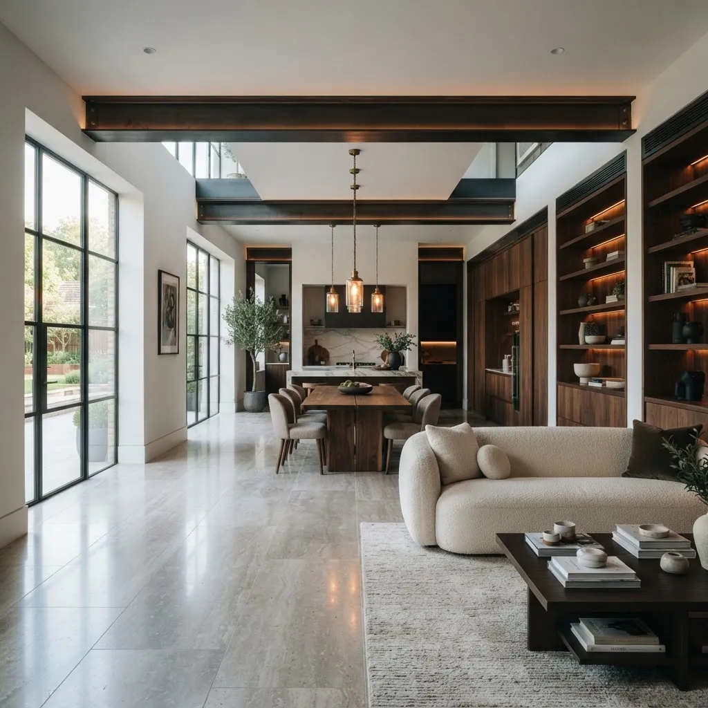 Impeccable craftsmanship showcase of a finished luxury home interior by Sufi Construction Corp