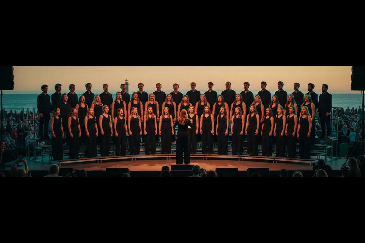 Choir performing at an event