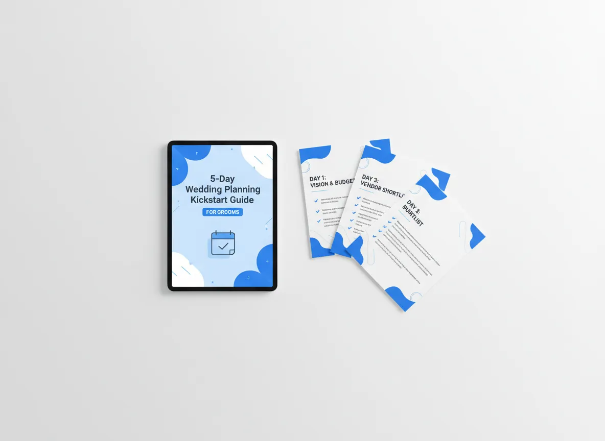 5-Day Wedding Planning Kickstart Guide for Grooms - digital product mockup