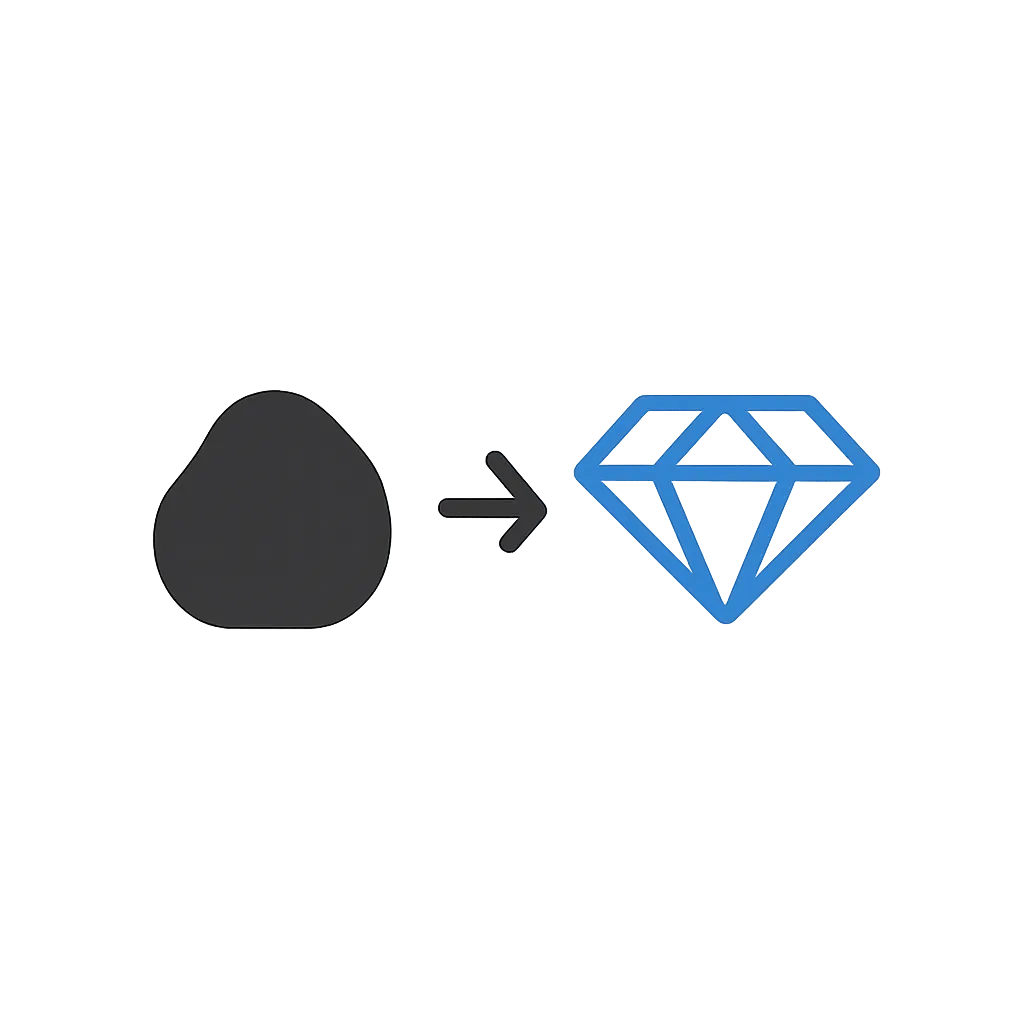 Lump of Coal to a D.I.A.M.O.N.D. Brand Emblem