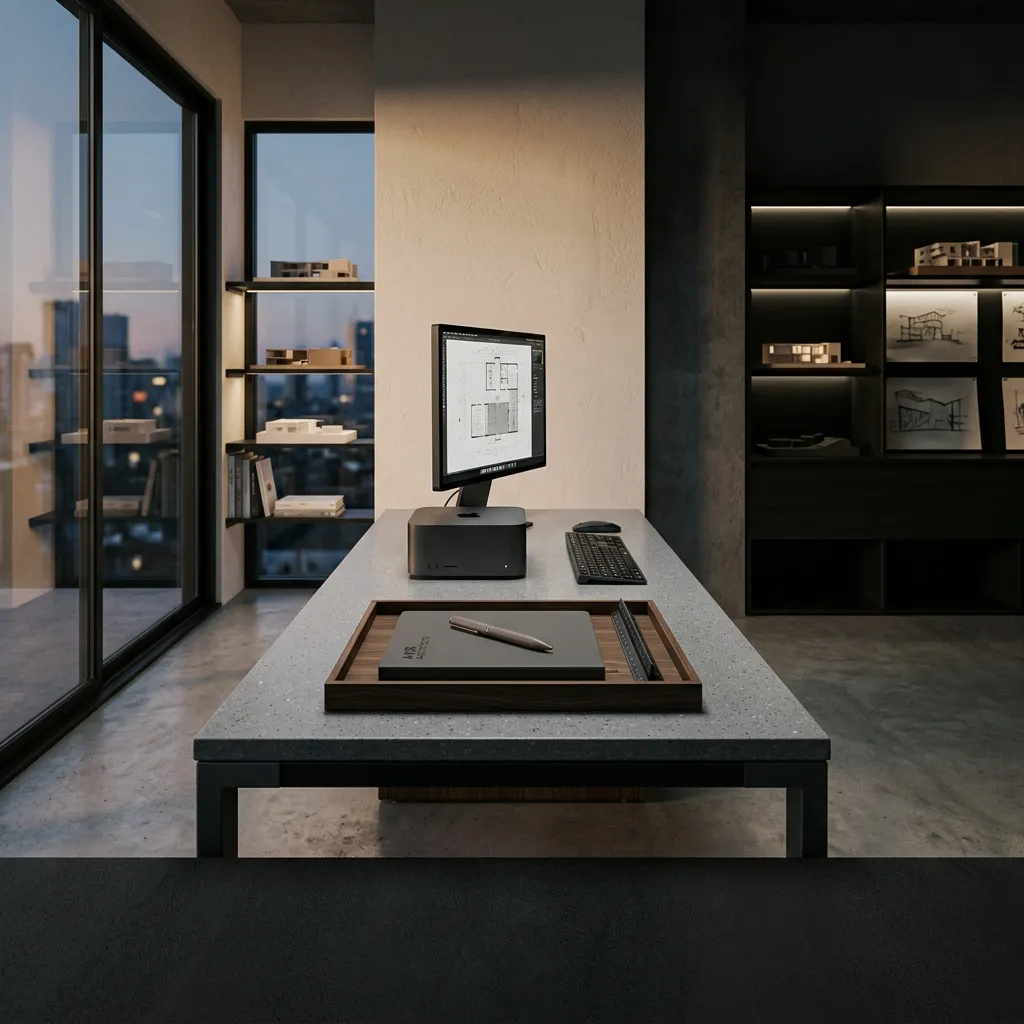 Architectural modern workspace representing structured digital authority systems